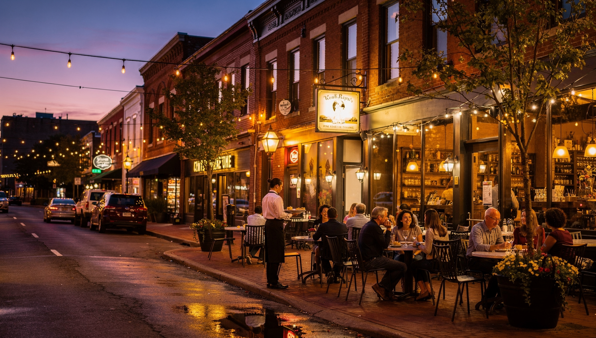 Casual local restaurant atmosphere in Harrisburg Pennsylvania