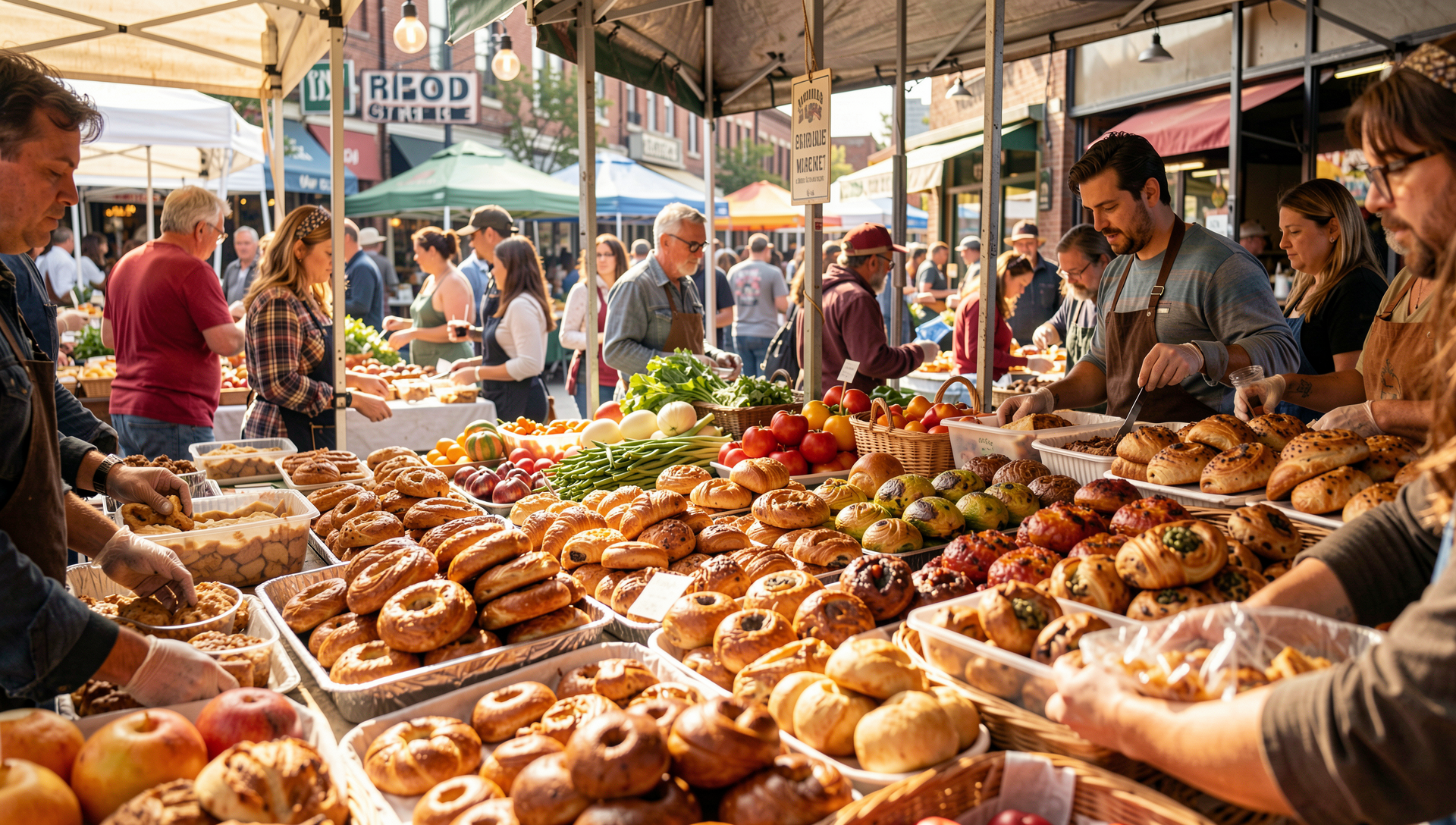 Broad Street Market Harrisburg historic brick market building with weekend crowd