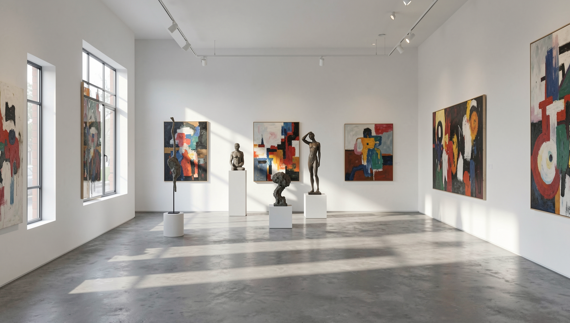 Modern art gallery in Harrisburg Pennsylvania showcasing local artwork