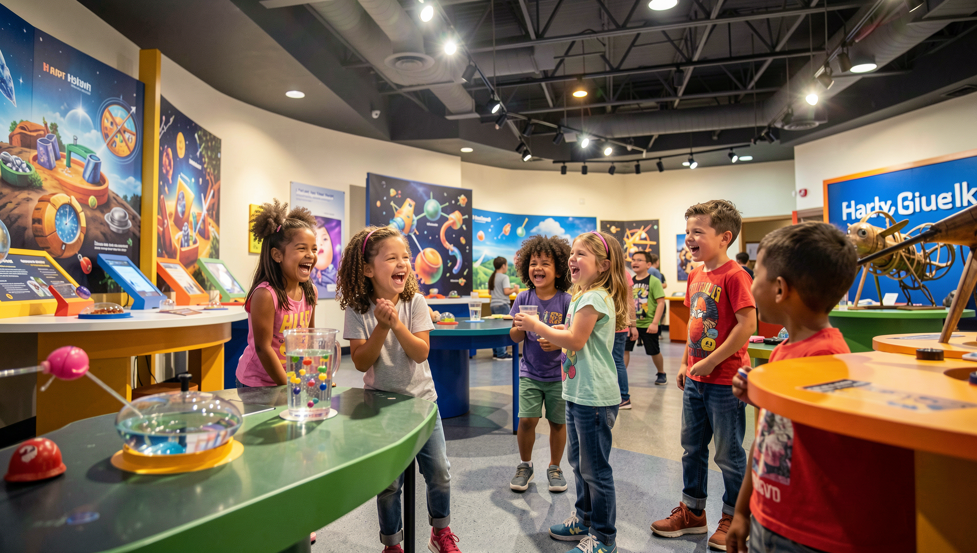 Kids enjoying hands-on exhibits at a Harrisburg PA science museum
